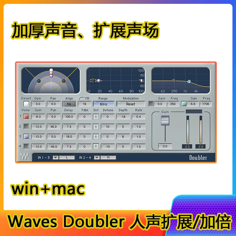 Waves Doubler 声场扩展声音加倍插件混音直播插件包一键安装win+mac-阿九编曲混音资源站