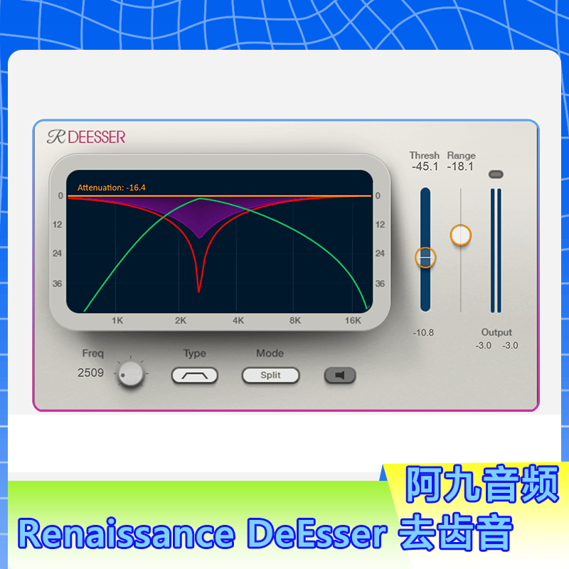 Waves Renaissance DeEsser 轻松去齿音自然通透声音直播混音插件win+mac-阿九编曲混音资源站